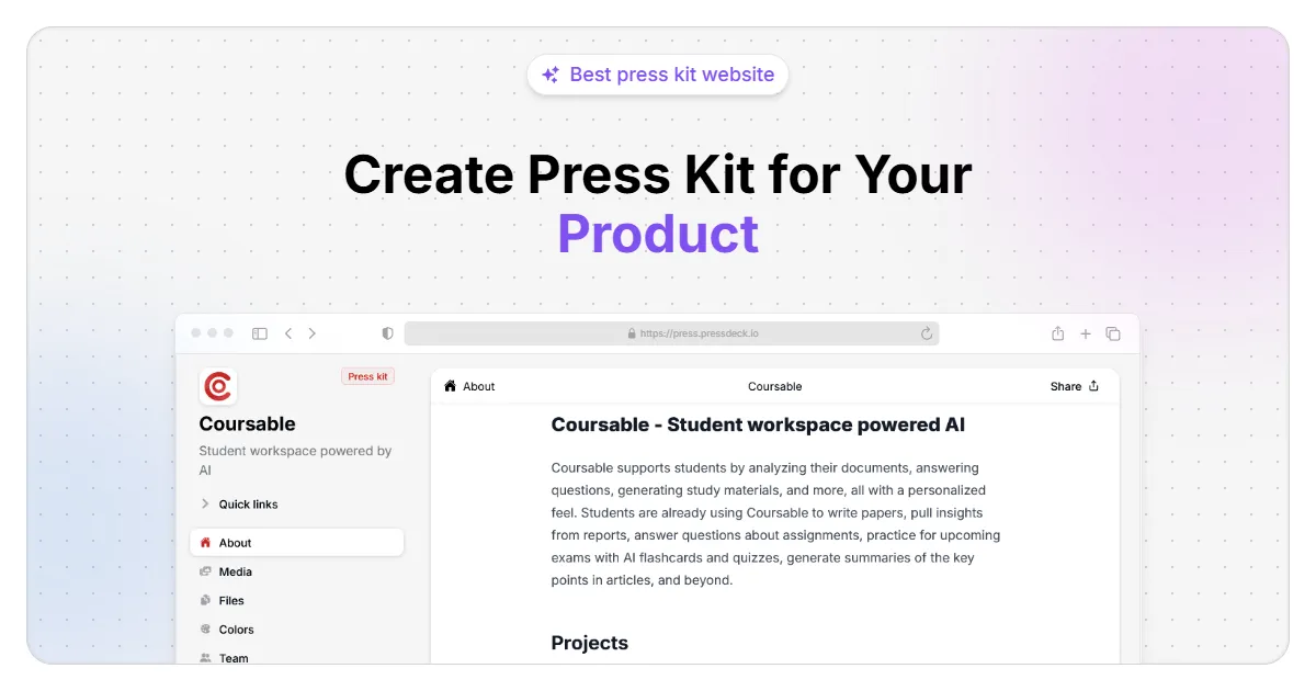 Create press kit for iOS app