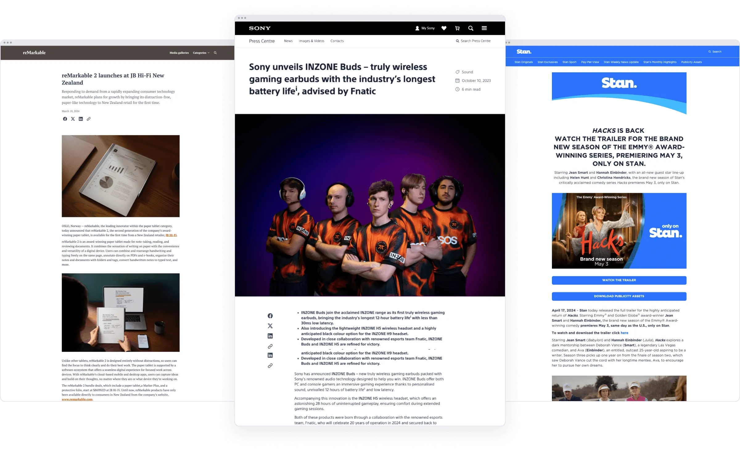 Distribute press kit